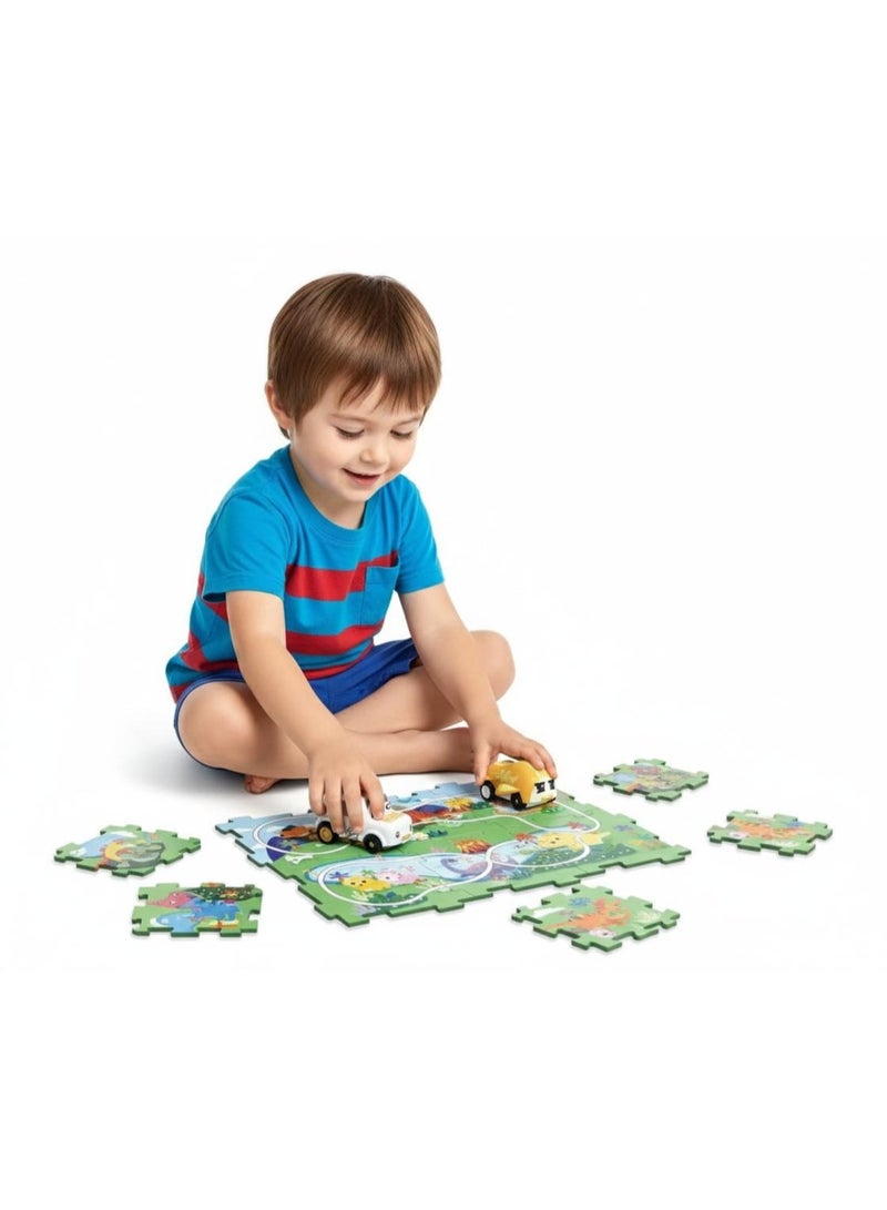 توي لاند مجموعة ألغاز مسار سيارات بتصميم ديناصورات - مجموعة تجميع مسار مع سيارات ألعاب (3 سنوات فأكثر) - Image 4